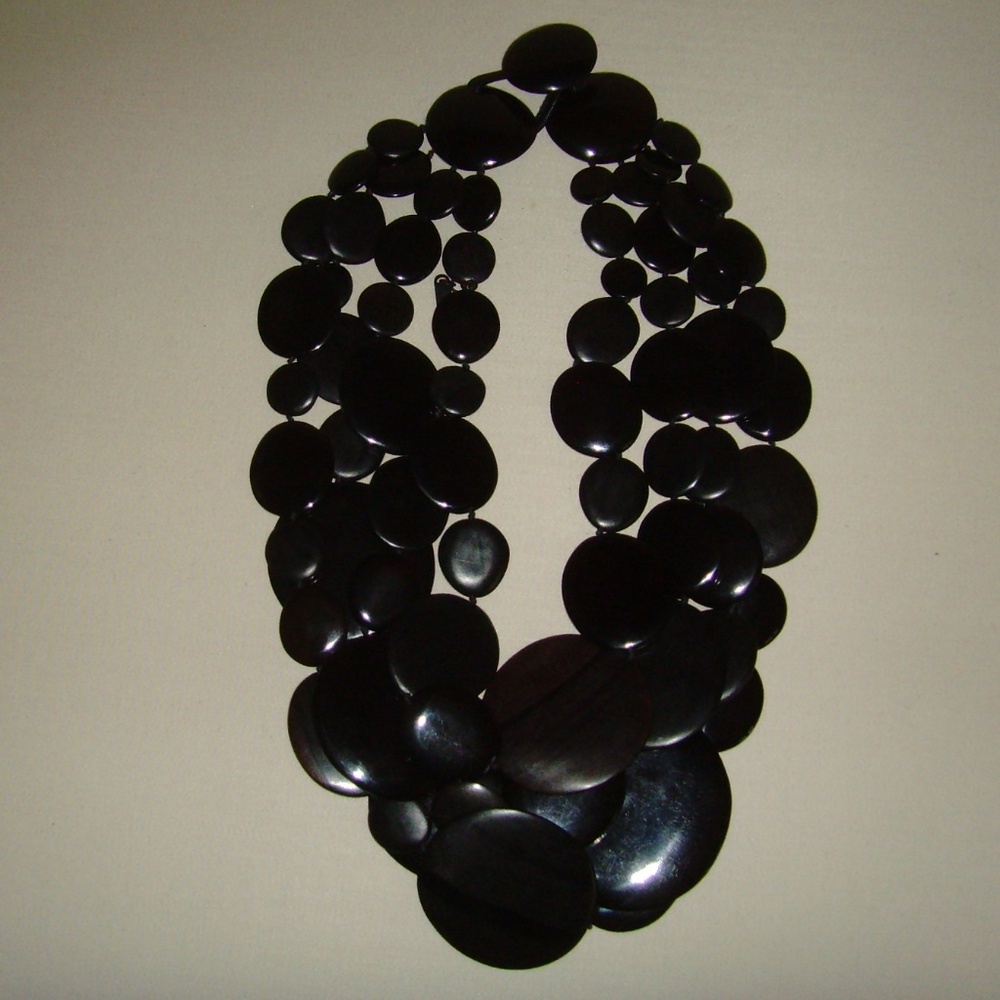MONIES Gerda Lynggaard Multi-Strand Wooden Disc Necklace